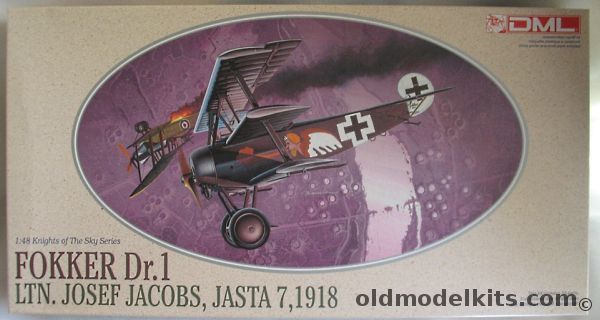 DML 1/48 Fokker DR-1 (DR.1) Triplane - Ltn Josef Jacobs Jasta 7 1918, 5906 plastic model kit